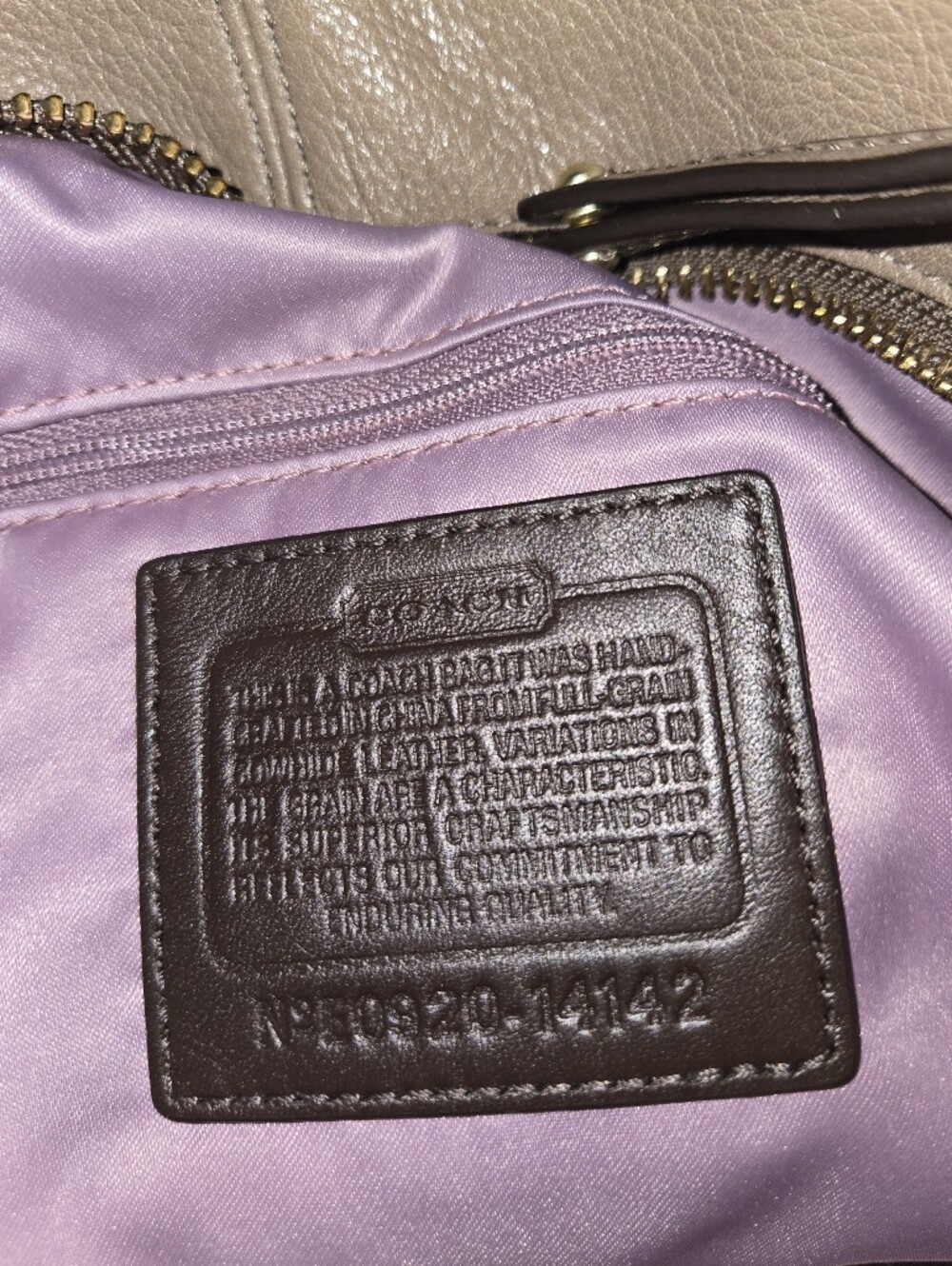 Coach Brooke Taupe Hobo Leather Handbag Purse Bag - Picture 8 of 8